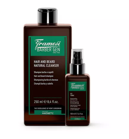 FRAMESI - BARBER GEN - HAIR AND BEARD NATURAL CLEANSER + ICE TONIC