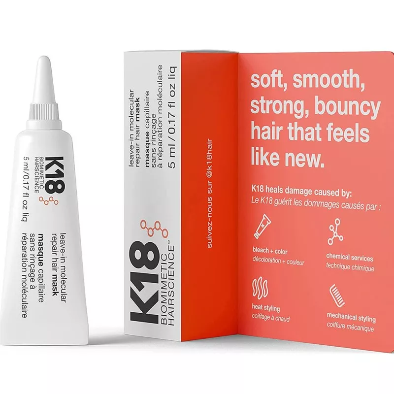 K18 - LEAVE-IN MOLECOLAR HAIR MASK (5ml) Maschera monodose riparatrice