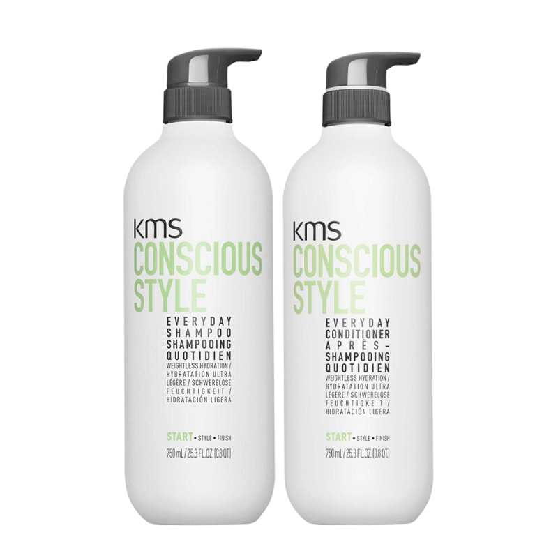 KMS - CONSCIOUSSTYLE EVERYDAY SHAMPOO and CONDITIONER (750ml) Shampoo and Daily Balsam