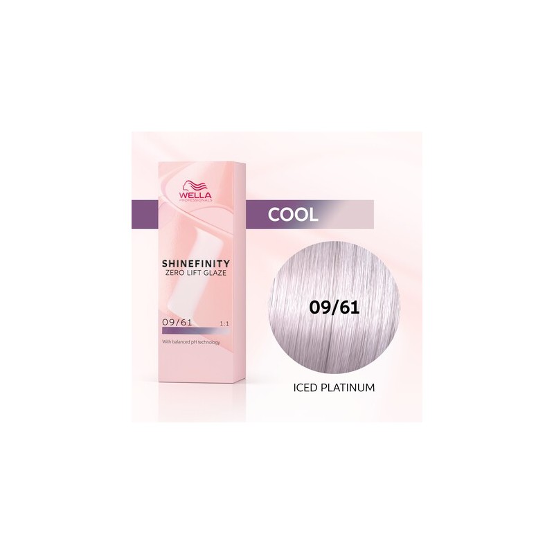 WELLA SHINEFINITY ICED PLATINUM 09/61 White White Cinderella (60ml) Color demi-permanent WELLA SHINEFINITY ICED PLATINUM 09/61 White White Cinderella (60ml) Color demi-permanent