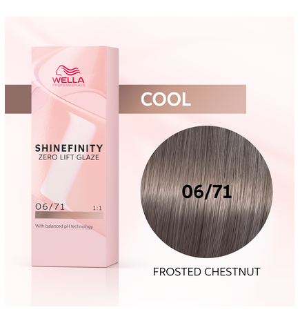 WELLA SHINEFINITY Frosted Chestnut 06/71 Biondo Scuro Sabbia Cenere (60ml) Colore demi-permanente