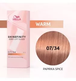 WELLA SHINEFINITY Paprika Spice 07/34 Biondo Medio Dorato Rame (60ml) Colore demi-permanente