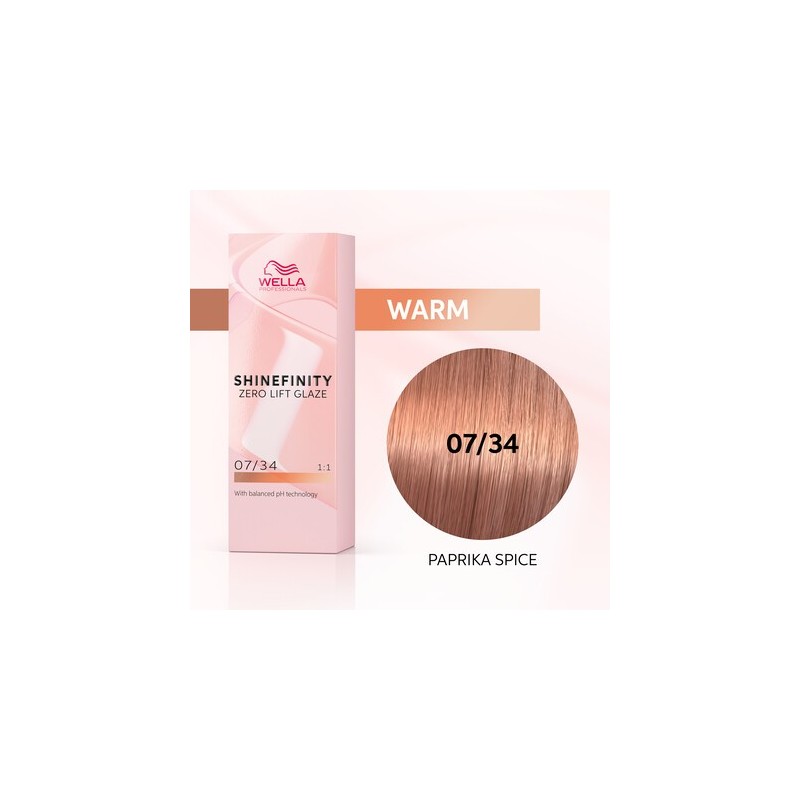 WELLA SHINEFINITY Paprika Spice 07/34 Mid-Golden Rame (60ml) Half-Permanent Color