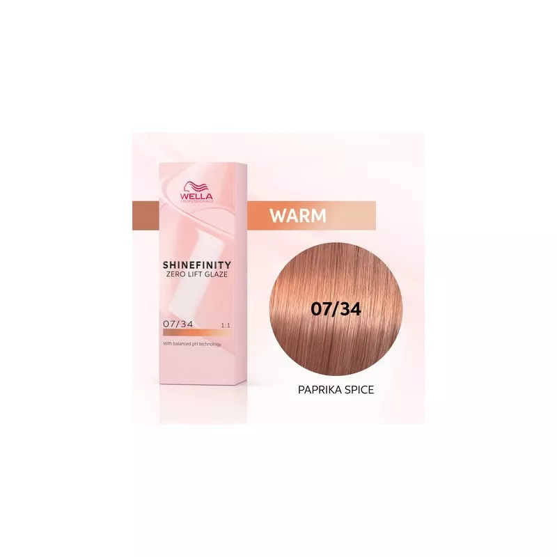 WELLA SHINEFINITY Paprika Spice 07/34 Mid-Golden Rame (60ml) Half-Permanent Color WELLA SHINEFINITY Paprika Spice 07/34 Mid-Golden Rame (60ml) Half-Permanent Color