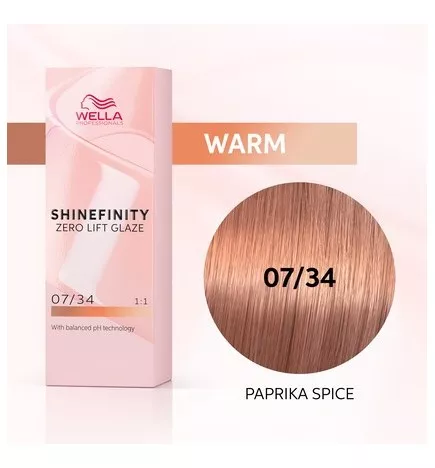 WELLA SHINEFINITY Paprika Spice 07/34 Mid-Golden Rame (60ml) Half-Permanent Color
