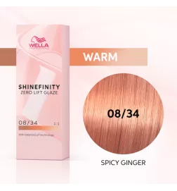WELLA SHINEFINITY Spicy Ginger 08/34 BiondoChiaro Dorato Rame (60ml) Colore demi-permanente