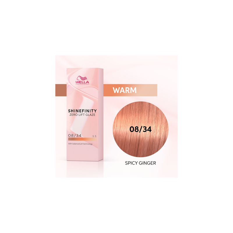 WELLA SHINEFINITY Spicy Ginger 08/34 BlondeGolden Chiaro Copper (60ml) Semi-permanent color