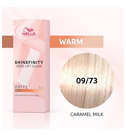 WELLA SHINEFINITY Caramel Milk 09/73 Biondo Chiarissimo Sabbia Dorato (60ml) Colore demi-permanente