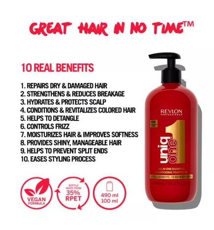 REVLON PROFESSIONAL - UNIQ ONE NEW SHAMPOO (490ml) Conditioning shampoo