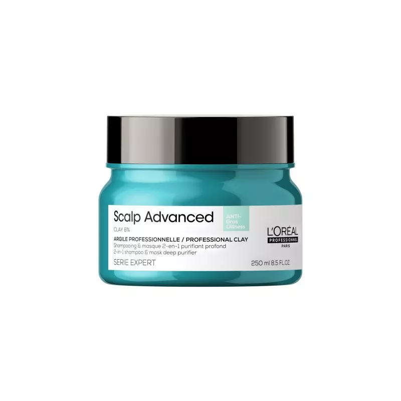 L'OREAL PROFESSIONNEL - SCALP ADVANCED - ARGILE 2-In-1 Deep Purifier Clay (500ml) Shampoo e maschera 2 in 1 purificante