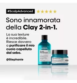L'OREAL PROFESSIONNEL - SCALP ADVANCED - ARGILE 2-In-1 Deep Purifier Clay (500ml) Shampoo e maschera 2 in 1 purificante
