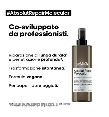 L'OREAL - ABSOLUT REPAIR MOLECULAR PRE-TRATTAMENT CONCENTRE' (190ml) Pre trattamento per capelli danneggiati