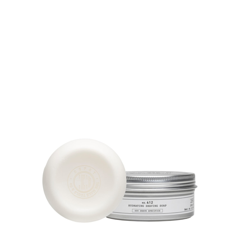 DEPOT - No. 412 HYDRATING SHAVING SOAP REFILL (100g) Solid beard soap