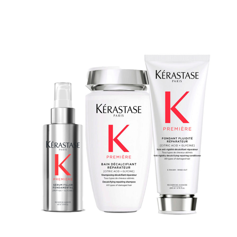KERASTASE - FIRST TRIO REPAIROR - Filler 90ml - Bath 250ml - Fluidity Foundant 250ml KERASTASE - FIRST TRIO REPAIROR - Filler 90ml - Bath 250ml - Fluidity Foundant 250ml