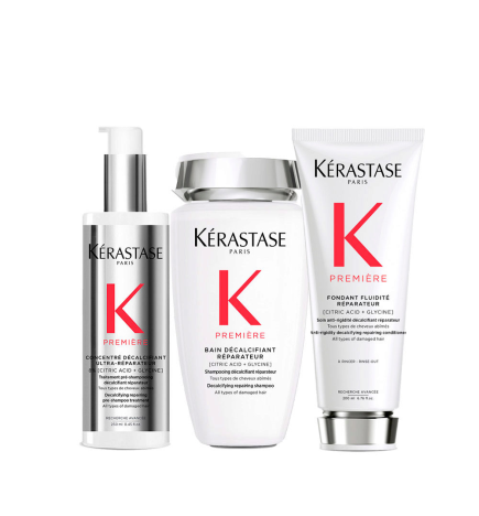 KÉRASTASE - PREMIERE TRIO RIPARATORE - Filler 90ml - Bain 250ml - Fondant Fluidité 250ml