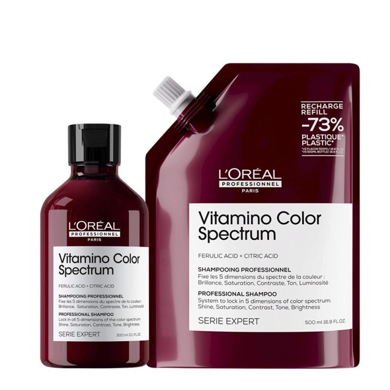 The OREAL - VITAMINO COLOR SPECTRUM SHAMPOO 300ml + Refill 500ml