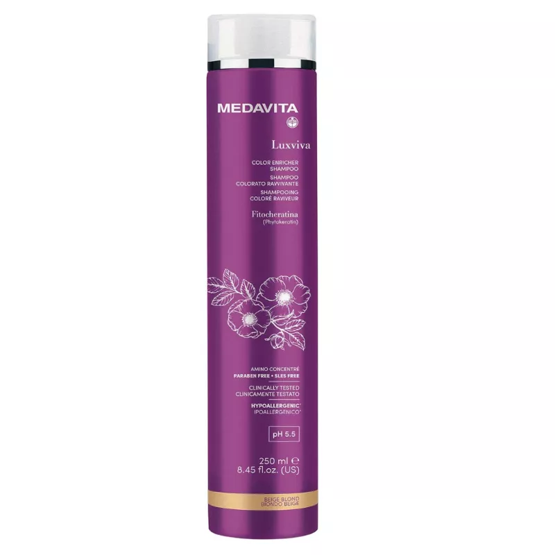 MEDAVITA - Luxviva Color Enricher Shampoo Beige Blond (250ml) Shampoo ravvivante colorato Biondo Beige