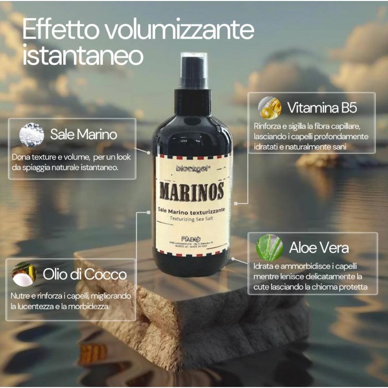 MAEKO' - Blackgel Marinos (250ml) Spray Volumizzante Sale Marino