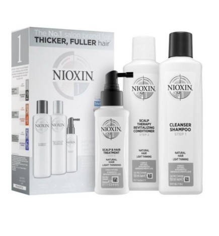 NIOXIN - SISTEMA 1 - Kit Trifasico Shampoo + Balsamo + Trattamento