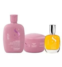 Alfaparf - Set Semi di Lino Nutritive Low Shampoo e Maschera + Cristalli Liquidi