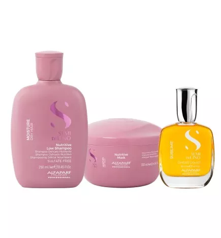 Alfaparf - Set Semi di Lino Nutritive Low Shampoo e Maschera + Cristalli Liquidi