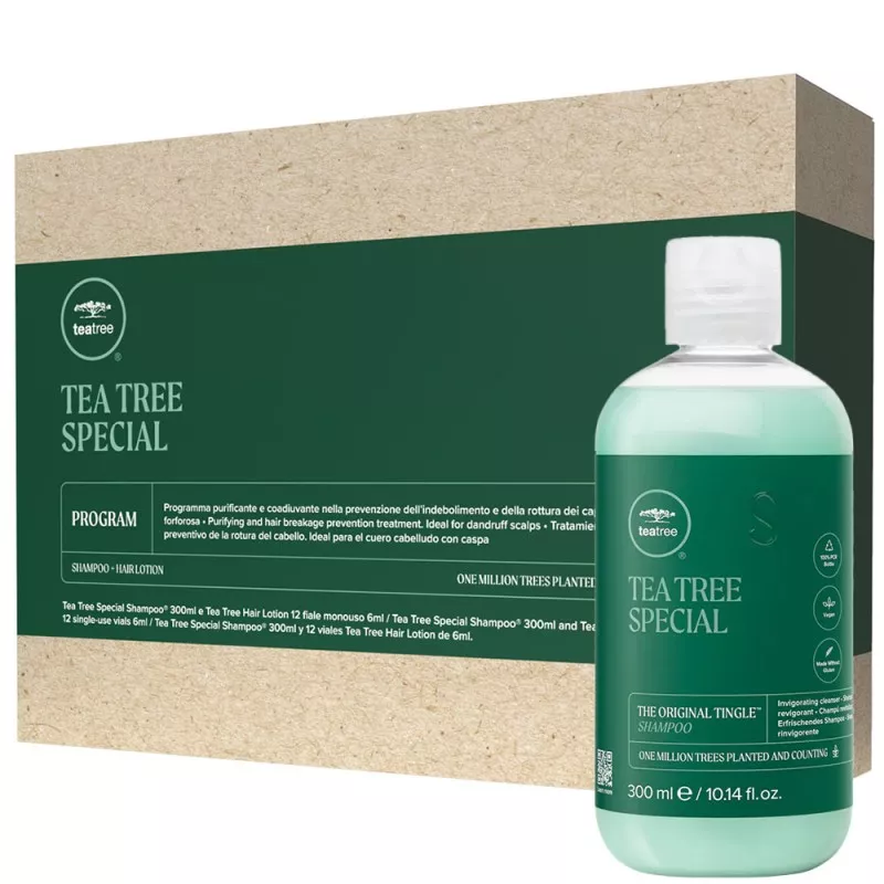 PAUL MITCHELL - TEA TREE PROGRAM - Keravis Tea Tree Oil (Shampoo 300ml + 12 fiale da 6ml) Programma purificante PAUL MITCHELL - TEA TREE PROGRAM - Keravis Tea Tree Oil (Shampoo 300ml + 12 fiale da 6ml) Programma purificante