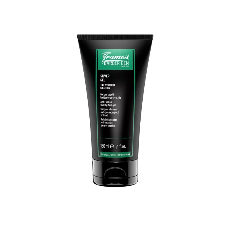 FRAMESI - BARBER GEN SILVER GEL (150ml) Gel lucidante per capelli grigi e bianchi