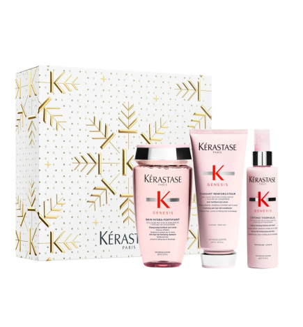 KΓRASTASE - GENESIS KIT NATALE 2026 - Bain Hydra-Fortifiant + Fondant Renforcateur + Defense Thermique