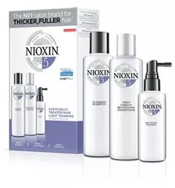 NIOXIN - SISTEMA 5 - Kit Trifasico Shampoo (150ml) Balsamo (150ml) Trattamento (50ml)