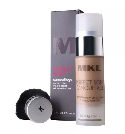 MKL MAKEUP - PERFECT BODY CAMOUFLAGE + PENNELLO K - G0 Pelli chiare rosate (30ml) Correttore viso e corpo