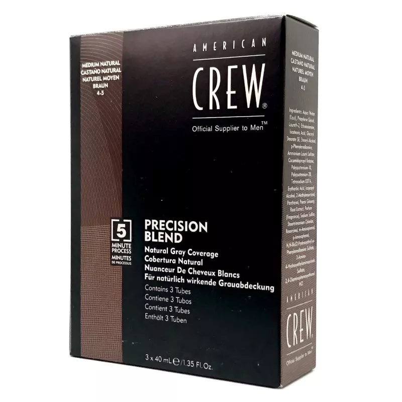 AMERICAN CREW - PRECISION BLEND - CASTANO NATURALE 4-5 (3 x 40ml) Colorazione per capelli AMERICAN CREW - PRECISION BLEND - CASTANO NATURALE 4-5 (3 x 40ml) Colorazione per capelli