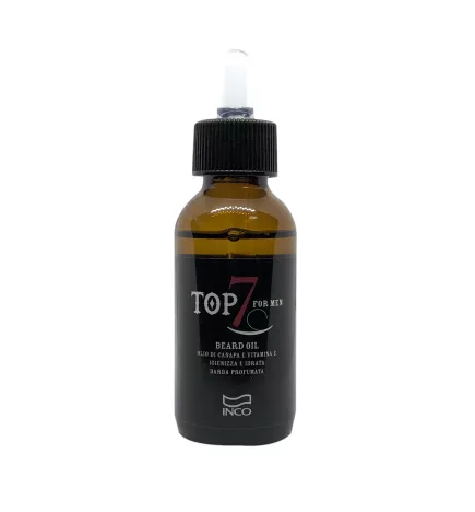 INCO - TOP SEVEN - BEARD OIL (50ml) Olio da Barba con Canapa e Vitamina E
