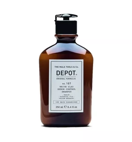 DEPOT - No. 107 WHITE CLAY SEBUM CONTROL SHAMPOO (250ml) Shampoo anti grasso