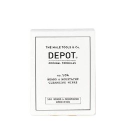 DEPOT - No. 504 BEARD & MOUSTACHE CLEANSING WIPES 12 salvettine