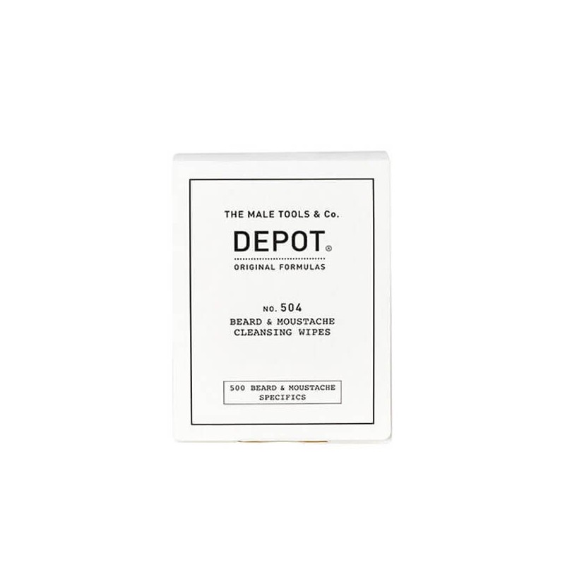 DEPOT - No. 504 BEARD & MUSTACHE CLEANSING WIPES 12 save