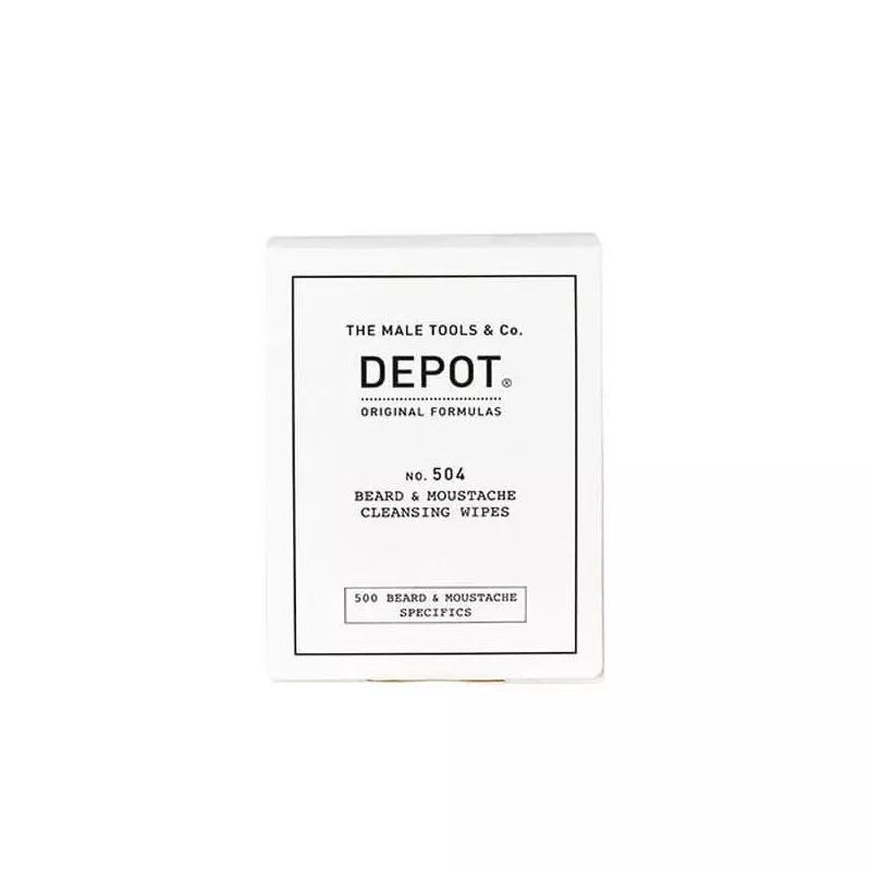 DEPOT - No. 504 BEARD & MUSTACHE CLEANSING WIPES 12 save DEPOT - No. 504 BEARD & MUSTACHE CLEANSING WIPES 12 save