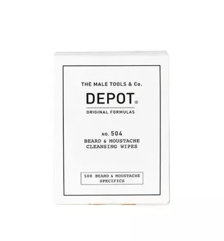 DEPOT - No. 504 BEARD & MOUSTACHE CLEANSING WIPES 12 salvettine
