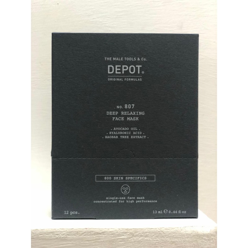 DEPOT - No. 807 DEEP RELAXING FACE MASK (12pc x 13ml) Relaxing and relaxing mask