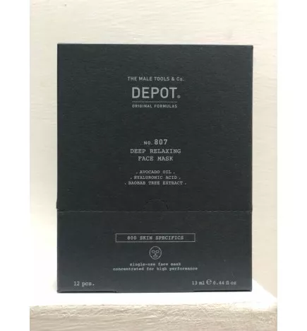 DEPOT - No. 807 DEEP RELAXING FACE MASK (12pc x 13ml) Maschera distendente e rilassante