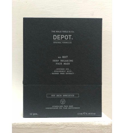 DEPOT - No. 807 DEEP RELAXING FACE MASK (12pc x 13ml) Maschera distendente e rilassante