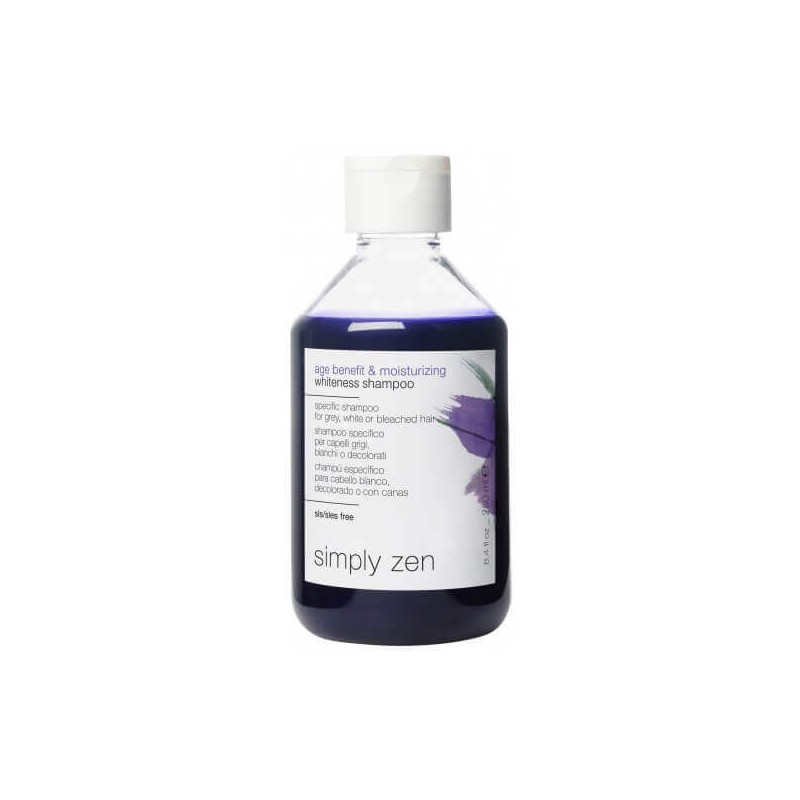 SIMPLY ZEN - AGE BENEFIT & MOISTURIZING WHITENESS SHAMPOO(250ml) Shampoo antigiallo