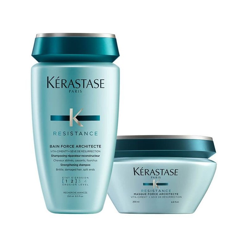 KÉRASTASE - RESISTANCE KIT BAIN FORCE ACCHITECTE 1-2 (250ml) + Mask (200ml) KÉRASTASE - RESISTANCE KIT BAIN FORCE ACCHITECTE 1-2 (250ml) + Mask (200ml)