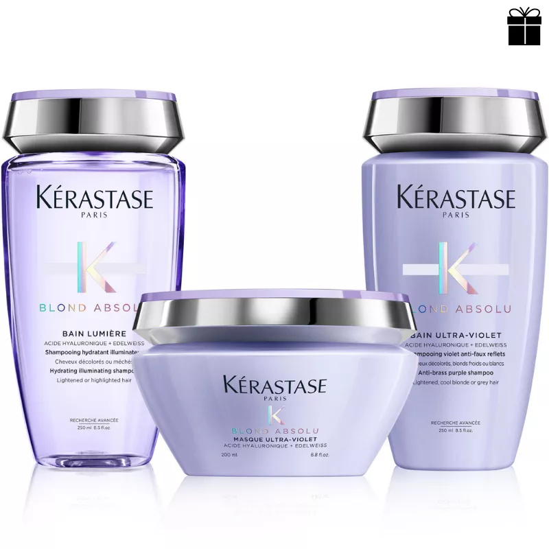 KERASTASE - BLOND ABSOLU KIT - Bath Light 250ml + Mask 200ml + Bath Ultra Violet (250ml)