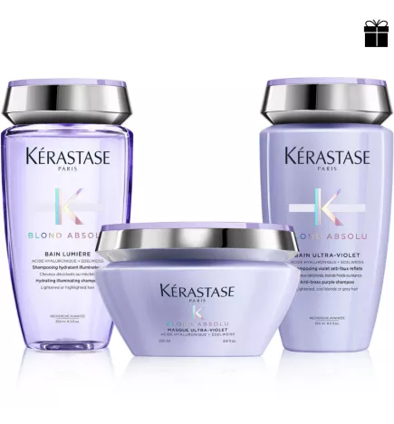 KERASTASE - BLOND ABSOLU KIT - Bath Light 250ml + Mask 200ml + Bath Ultra Violet (250ml)
