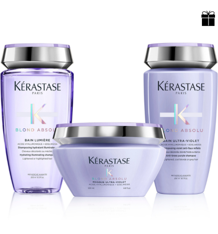 KÉRASTASE - BLOND ABSOLU KIT - Bain Lumiere 250ml + Masque 200ml + Bain Ultra Violet (250ml)