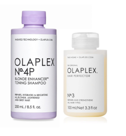OLAPLEX - KIT N.4P BLONDE ENHANCER TONING SHAMPOO (250ml) e N.3 Hair perfector (100ml)